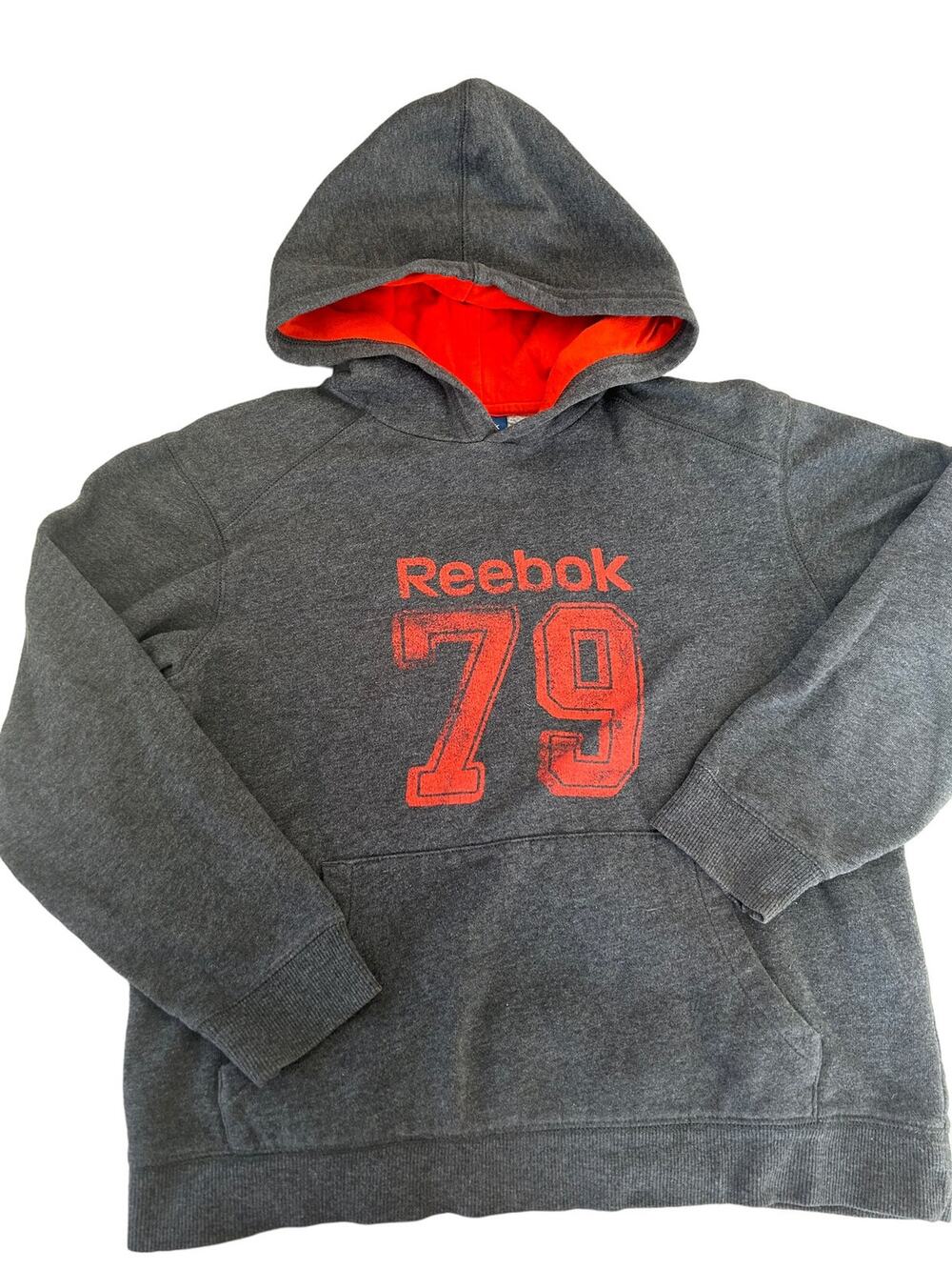 Reebok Grey Orange Hoodie size small